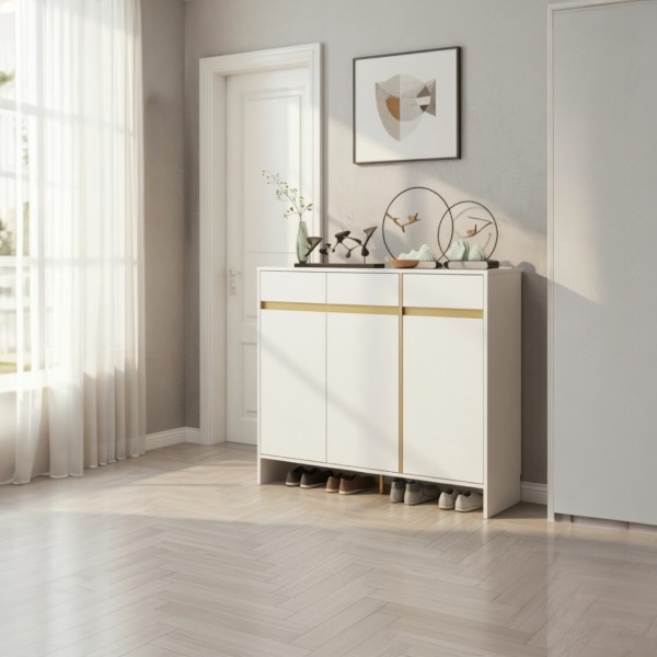 Platinum Shoe Cabinet,W120cm