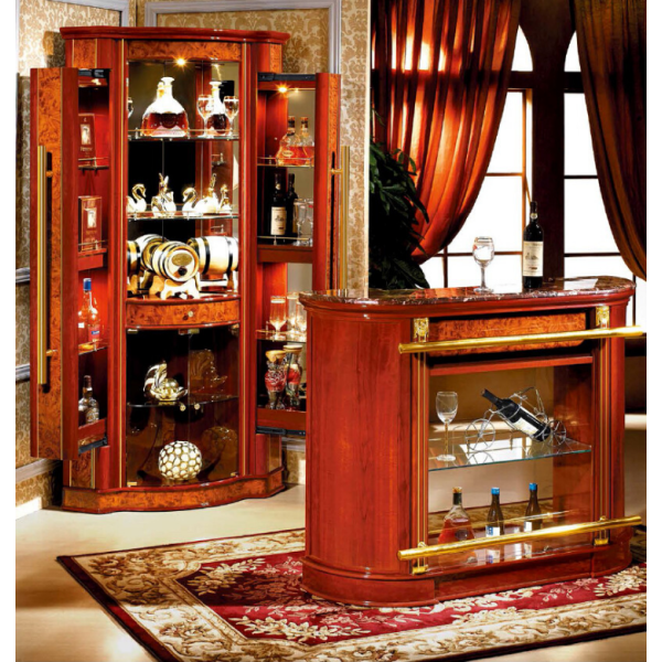 Royal Corner Bar Cabinet – Luxury Pull-Out Wine Cabinet with LED Lights | NZ