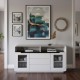 Obsidian Buffet Cabinet 1500mm – Modern Gloss White & Black Sideboard / TV Stand with Tempered Glass Top | NZ