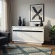 Modern Glass Top Sideboard Cabinet 1500mm – High Gloss White Buffet & TV Stand | NZ