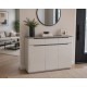 Modern 3 Drawer Shoe & Storage Cabinet – Angelic White & Grey