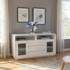Gloss White Buffet Cabinet 1500mm – Modern Sideboard & TV Stand NZ