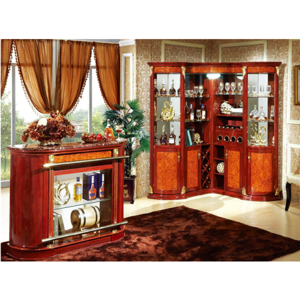 Corner display cabinet and bar