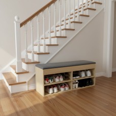 100cm Shoe Rack Bench with Cushion Seat – Entryway Shoe Storage Organizer