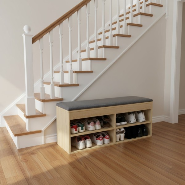  100cm Shoe Rack Bench with Cushion Seat – Entryway Shoe Storage Organizer