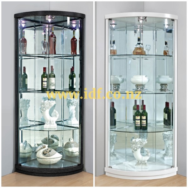 2 doors corner display cabinet