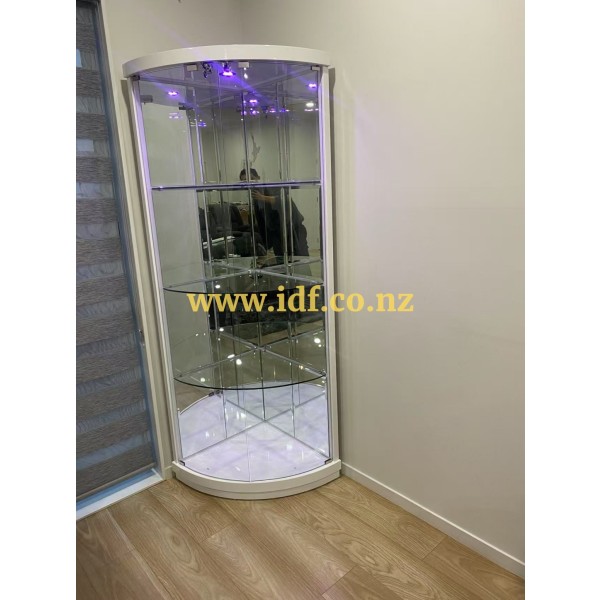 2 doors corner display cabinet