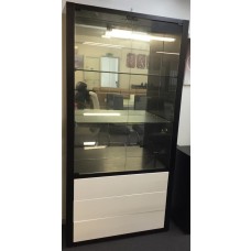 black & white display cabinet
