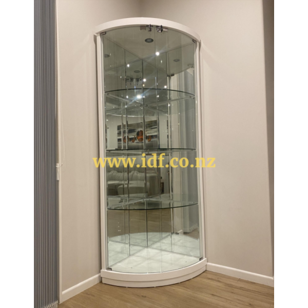 2 doors corner display cabinet