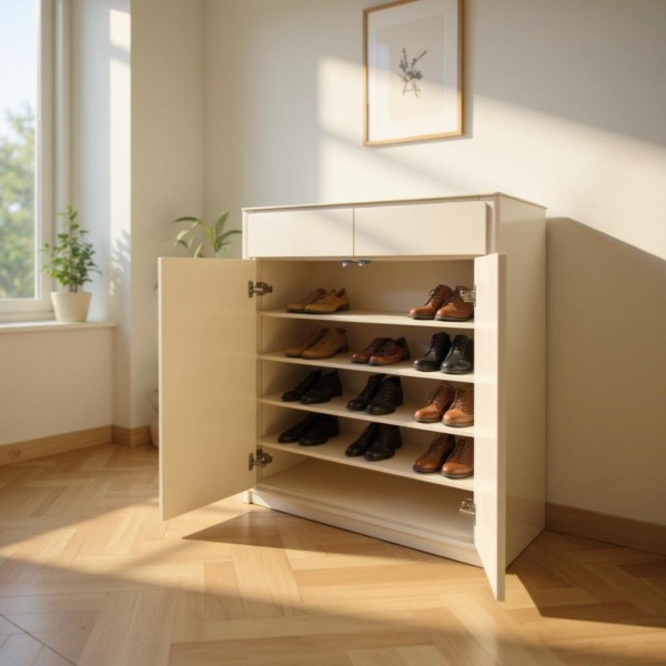 Multi-Purpose 2-Door 2-Drawer Storage Unit – Adjustable Shelves