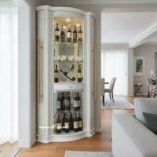 Royal Corner Bar Cabinet – Luxury Pull-Out Wine Cabinet with LED Lights | NZ - Gloss White