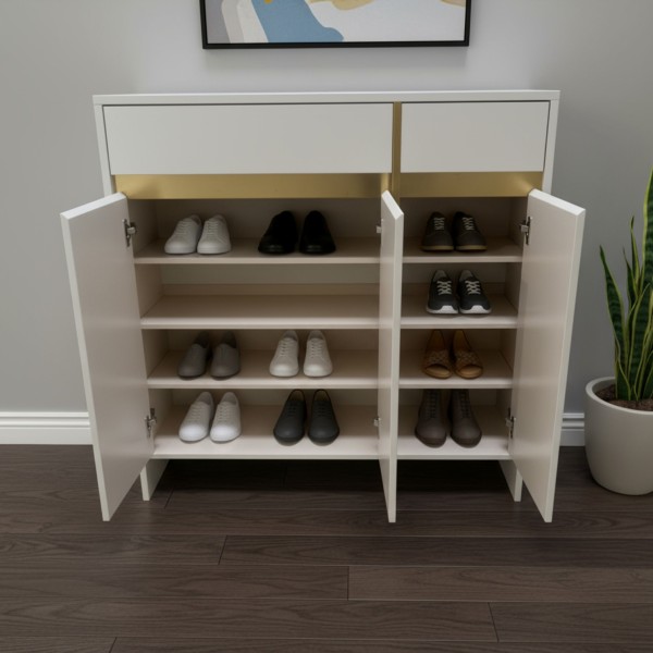Platinum Shoe Cabinet , W96cm