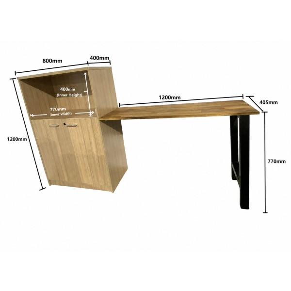 Computer Desk with Lockable Storage Cabinet – 2000mm Overall Workstation
