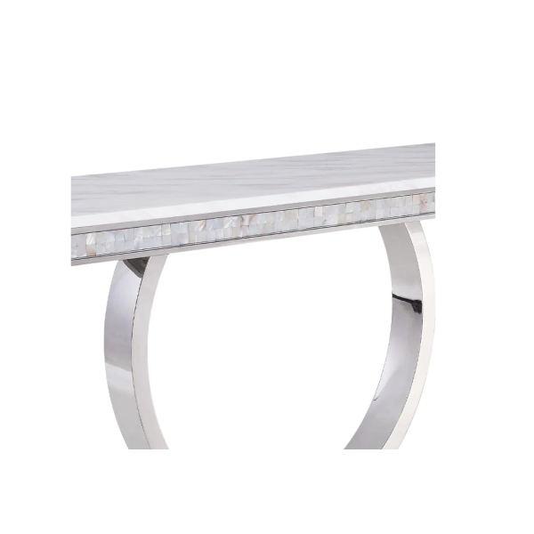 Sinter Stone Top Console Table With Round Mirror