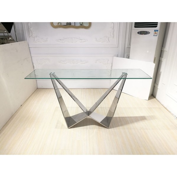 Glass top hall table 