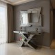 140cm Crushed diamond mirrored glass console table 
