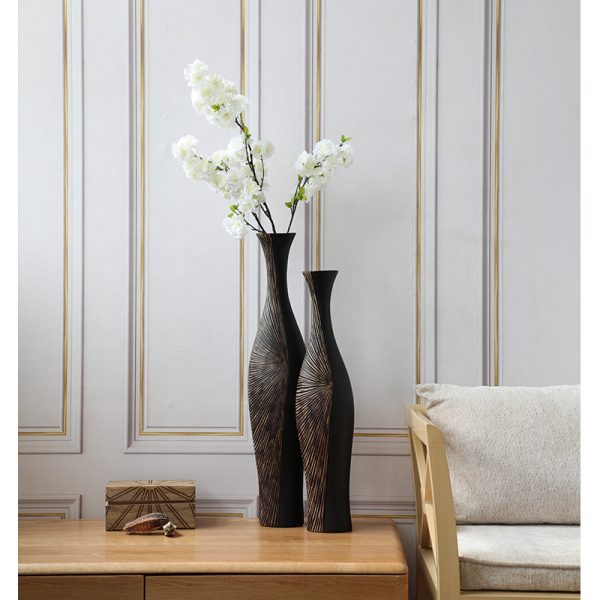 Black Tall Decorative Vase