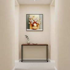 Premium Golden Botanical Wall Art - Luxury 50x50cm Entryway Feature - Black & Gold