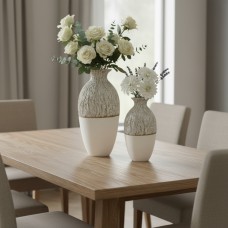 Snow Mountain Resin Vase Set of 2 – Modern Decorative White Table Vases | Home Decor NZ