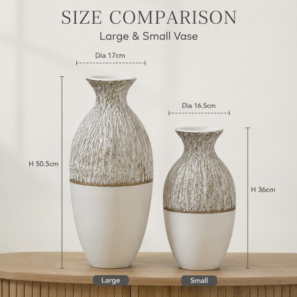 Snow Mountain Resin Vase Set of 2 – Modern Decorative White Table Vases | Home Decor NZ