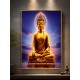 Golden Buddha Wall Art – Crystal Porcelain Art with Gold Aluminium Frame 60x90cm | Luxury Buddha Wall Decor NZ
