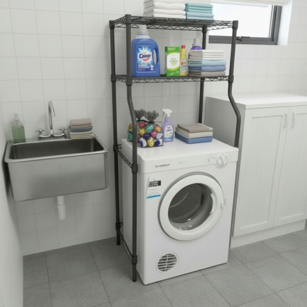 Laundry Storage Solutions NZ | Adjustable Washing Machine Shelf 