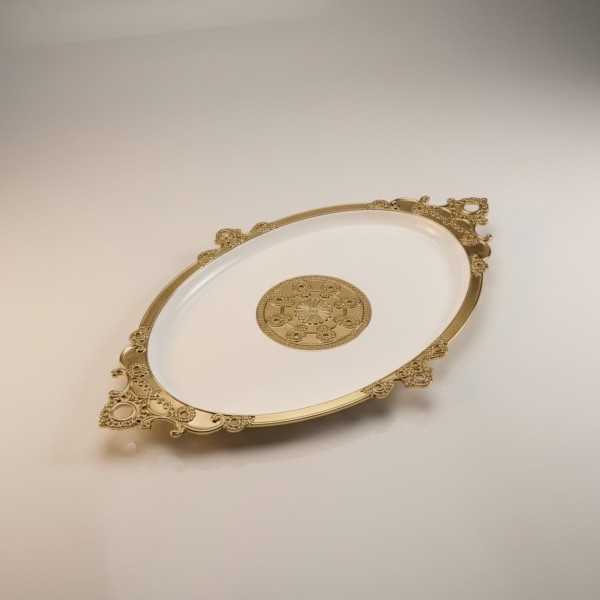 Luxury 8-Piece Gold & White Ceramic Tea Set – Elegant Teapot, 6 Cups & Ornate Serving Tray