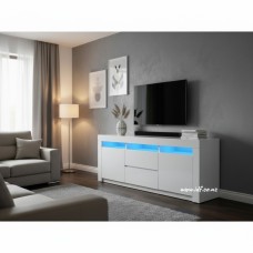 Modern High Gloss White LED TV Stand Cabinet – 160cm / 200cm Entertainment Unit NZ - 160cm