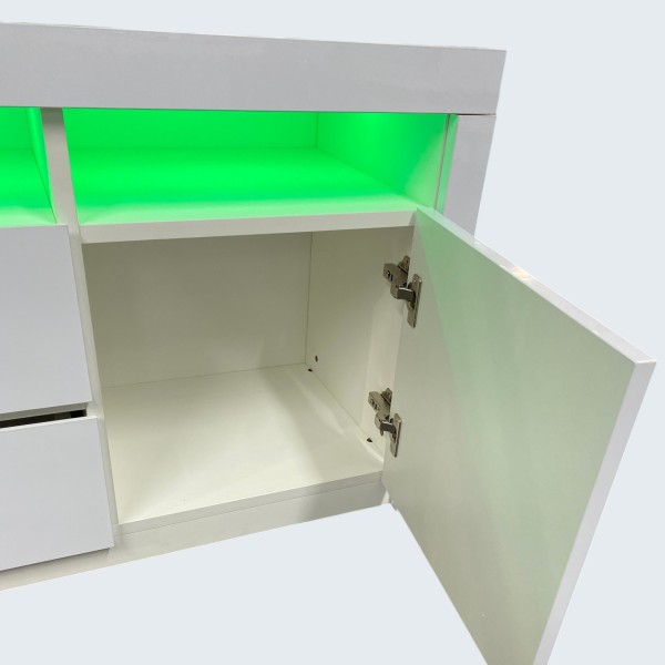 Modern High Gloss White LED TV Stand Cabinet – 160cm / 200cm Entertainment Unit NZ