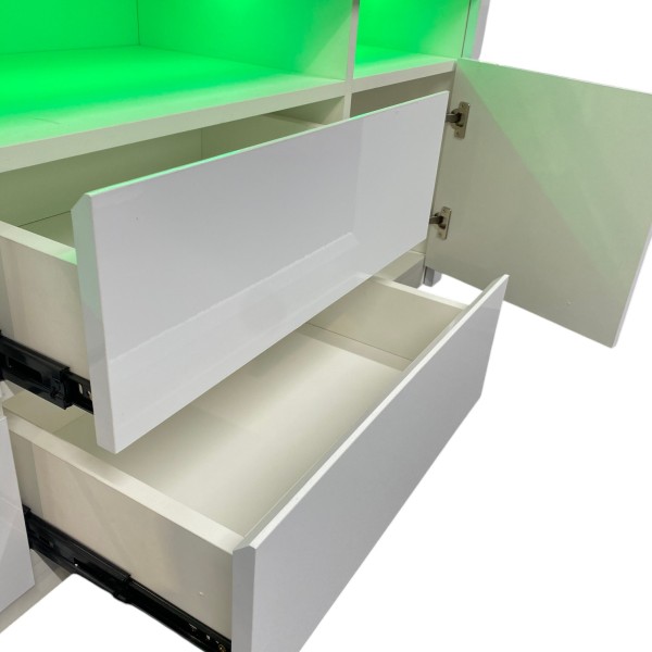 Modern High Gloss White LED TV Stand Cabinet – 160cm / 200cm Entertainment Unit NZ