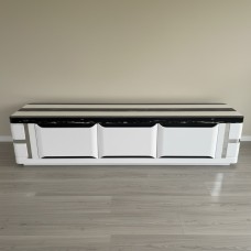 Modern Marble Top TV Unit 200cm – Luxury White Entertainment Cabinet for Up to 85" TVs