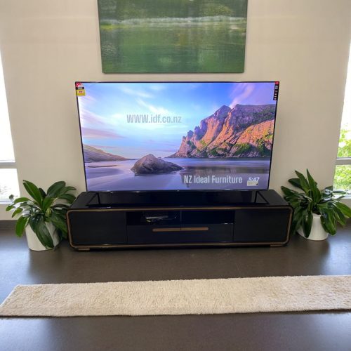 Black Friday Sale-Glossy black TV cabinet 