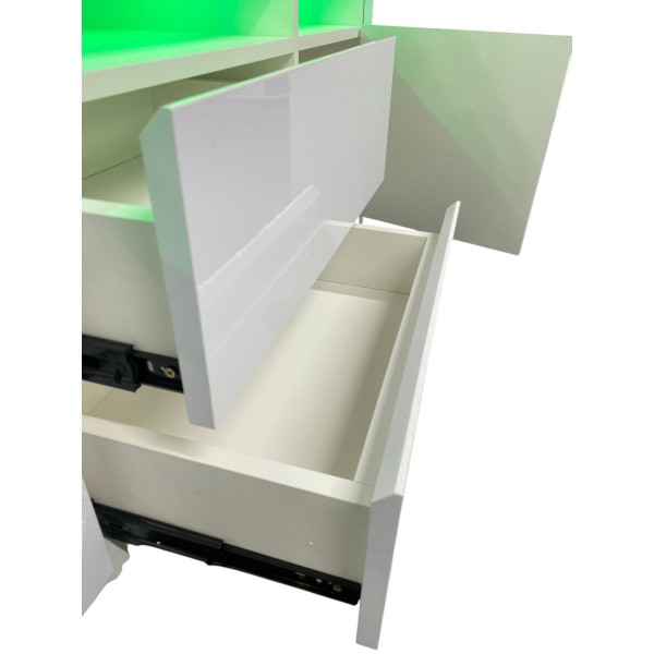 Modern High Gloss White LED TV Stand Cabinet – 160cm / 200cm Entertainment Unit NZ