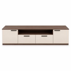 180cm TV Cabinet with Deep Drawers – Light Walnut & Beige