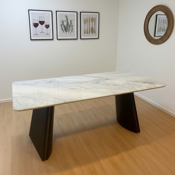 Elegant 1800mm Marble Top Dining Table - Seats 6-8 - Modern NZ Style