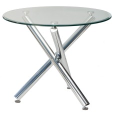 Glass round dining table
