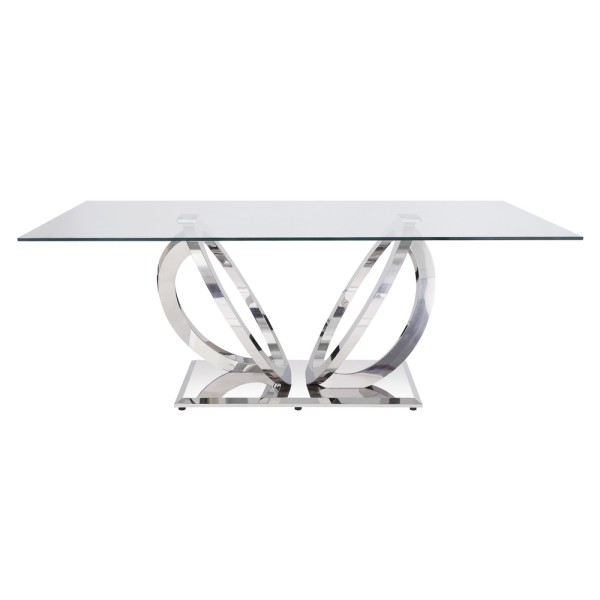 Bahamas clear glass dining table 