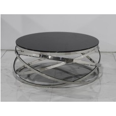 Black glass round coffee table  Black glass round coffee table