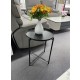 Round side table with Removable tray-Black 