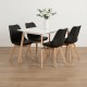 Modern 5 Piece Dining Set – White Table & Black Chairs NZ