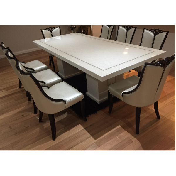 2 Base marble dining table 