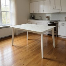 Malina Marble Top Dining Table -Light Gray 