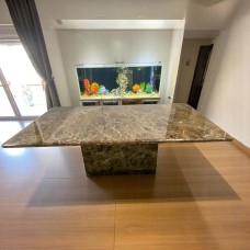 Brown marble dining table Brown marble dining table