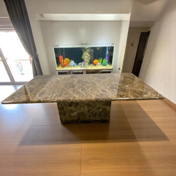 Brown marble dining table 