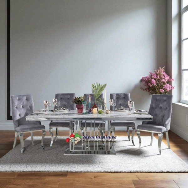 Streak marble top dining table 