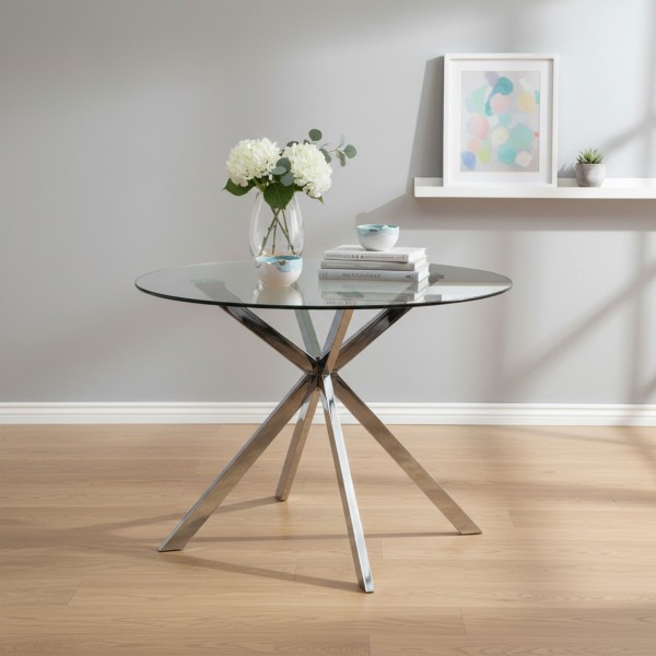 Maestro glass round dining table 