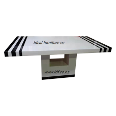 Black & white marble dining table  - 1800x1000mm