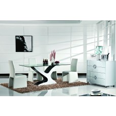 1800mm Tempered glass top dining table 