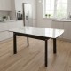 Milan Extendable Dining Table – White Marble Top & Solid Wood Frame (120-150cm)
