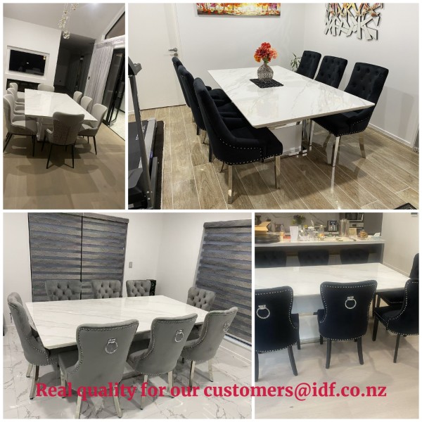 Marston modern white sintered stone dining table-8 Seater Marston modern white sintered stone dining table-8 Seater